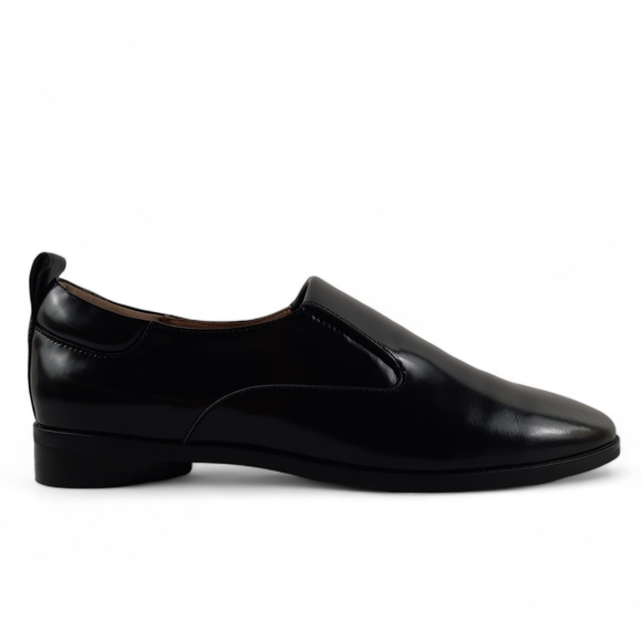 AEROSOLE Menswear Inspired Womens Black Glossy Leather Loafer Minimalist 9.5 - Picture 3 of 13